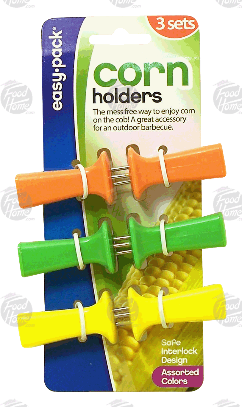 easy-pack  corn holders, assorted colors, 3-pairs Full-Size Picture